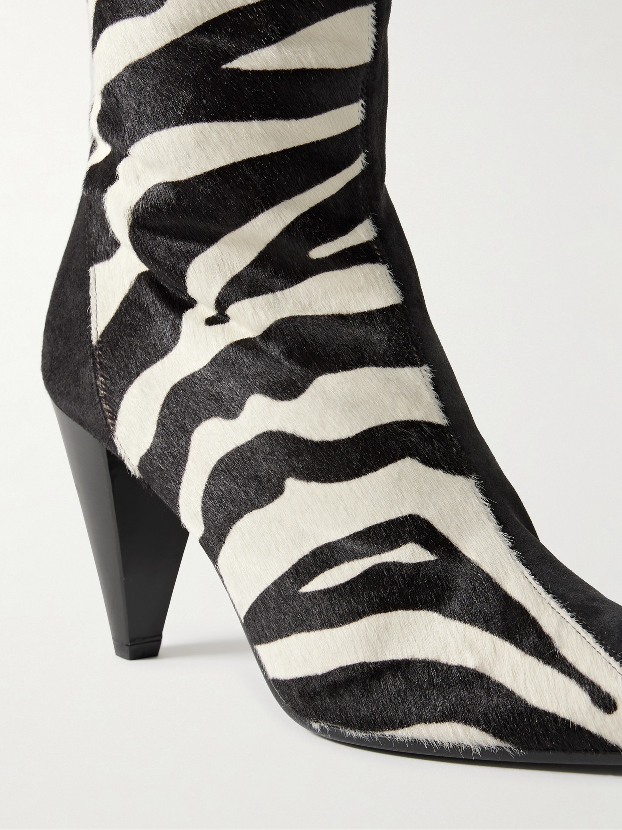 Harvey Suede And Zebra-Print Calf Hair Over-The-Knee Boots
