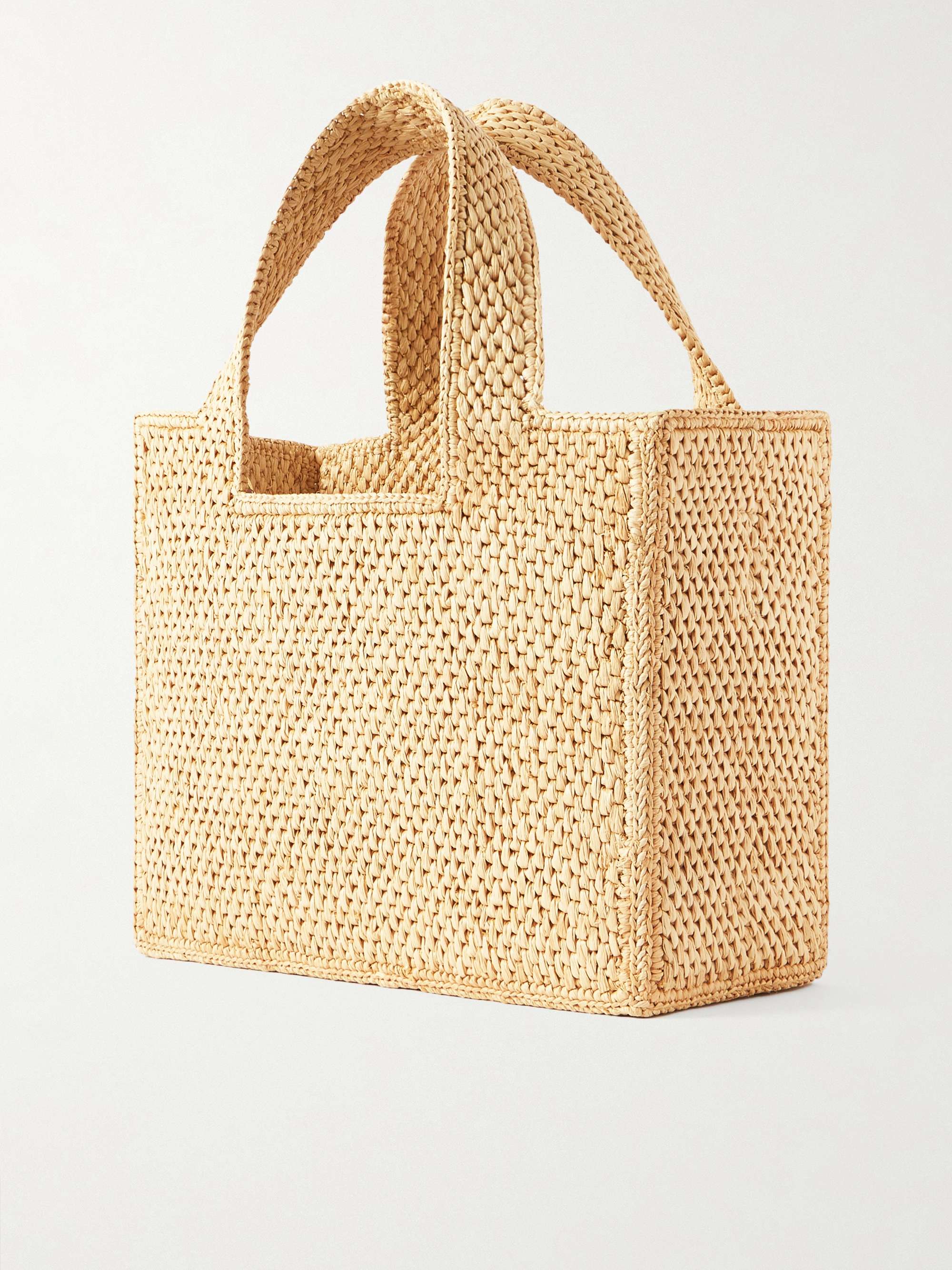 LOEWE + Paula's Ibiza embroidered raffia tote