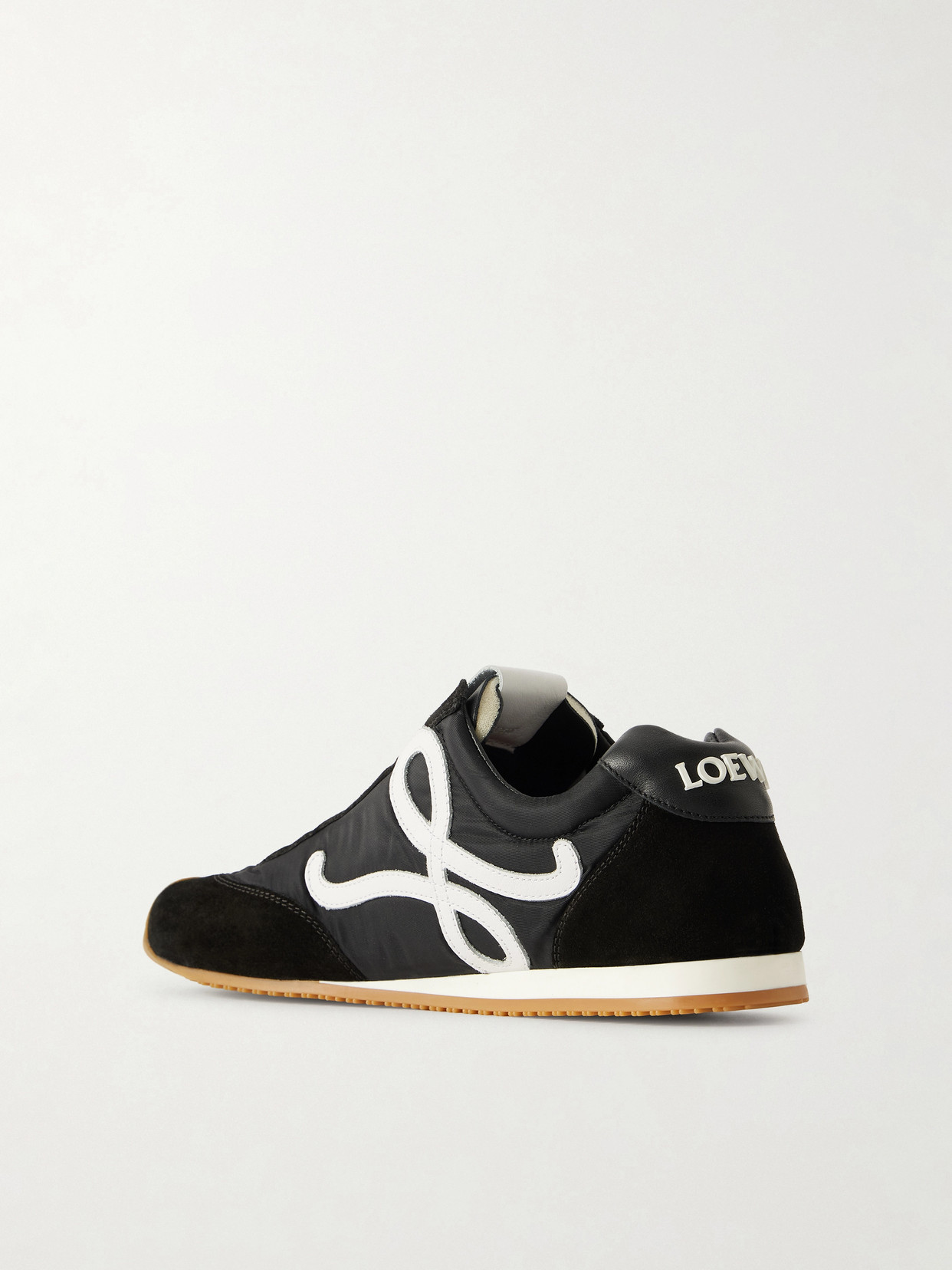 Loewe Women Black Canvas And Suede Ballet Runner 2.0 Sneakers