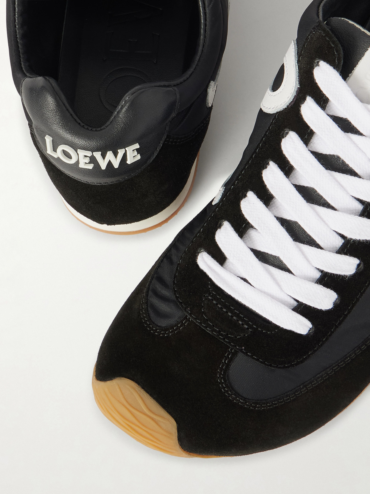 Loewe Women Black Canvas And Suede Ballet Runner 2.0 Sneakers