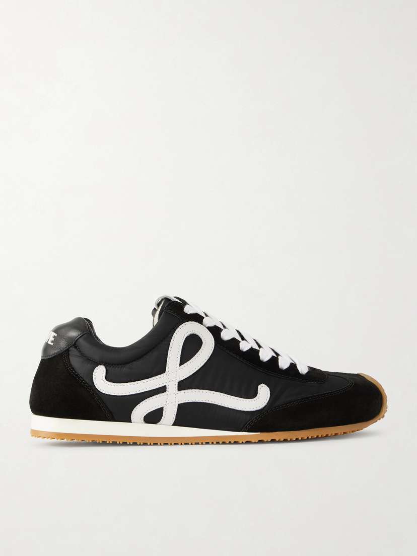 Loewe Ballet Runner 2.0 Logo-appliquéd Leather, Shell And Suede Sneakers