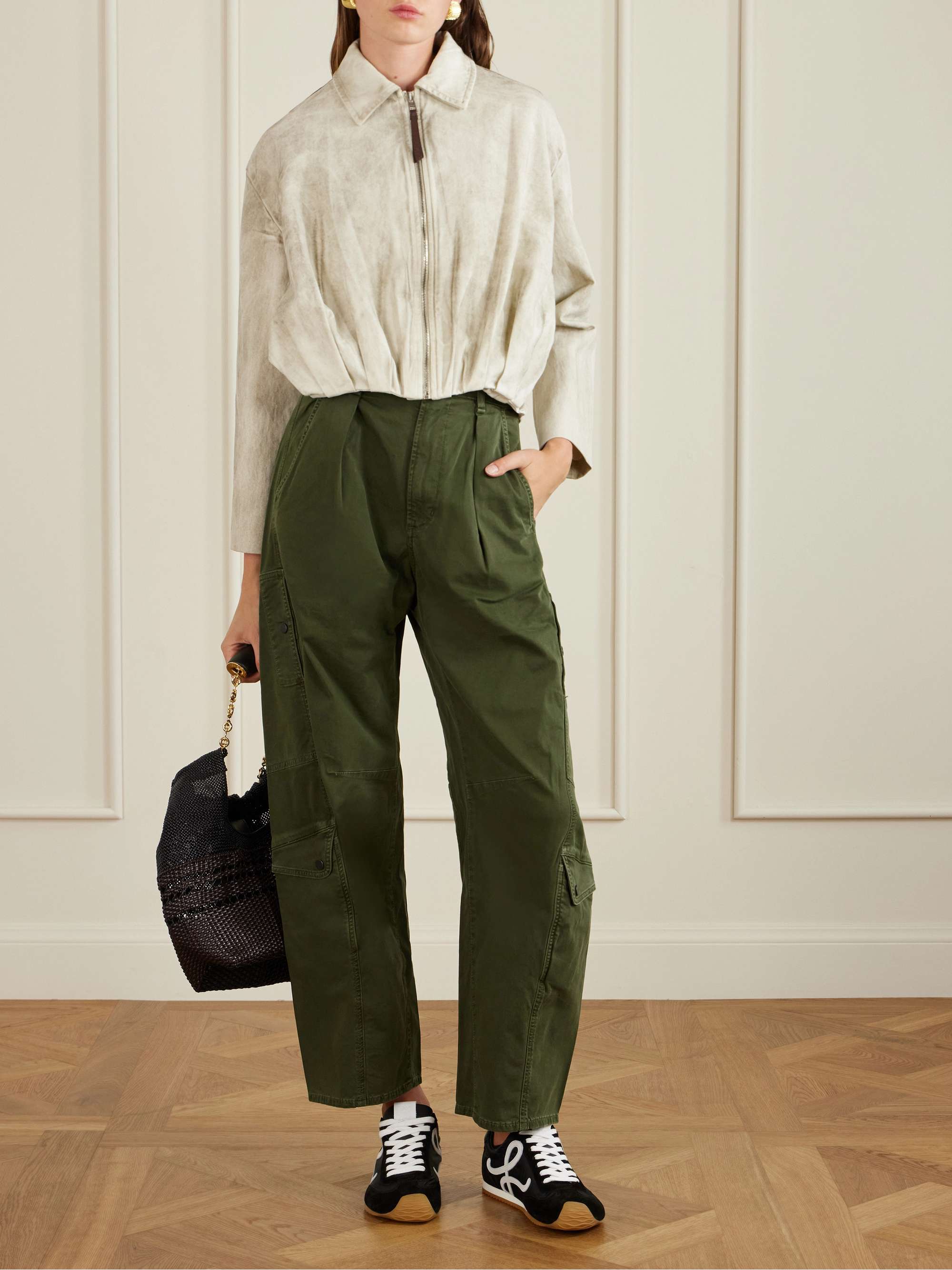 LOEWE Ballet Runner 2.0 logo-appliquéd leather, shell and suede ...