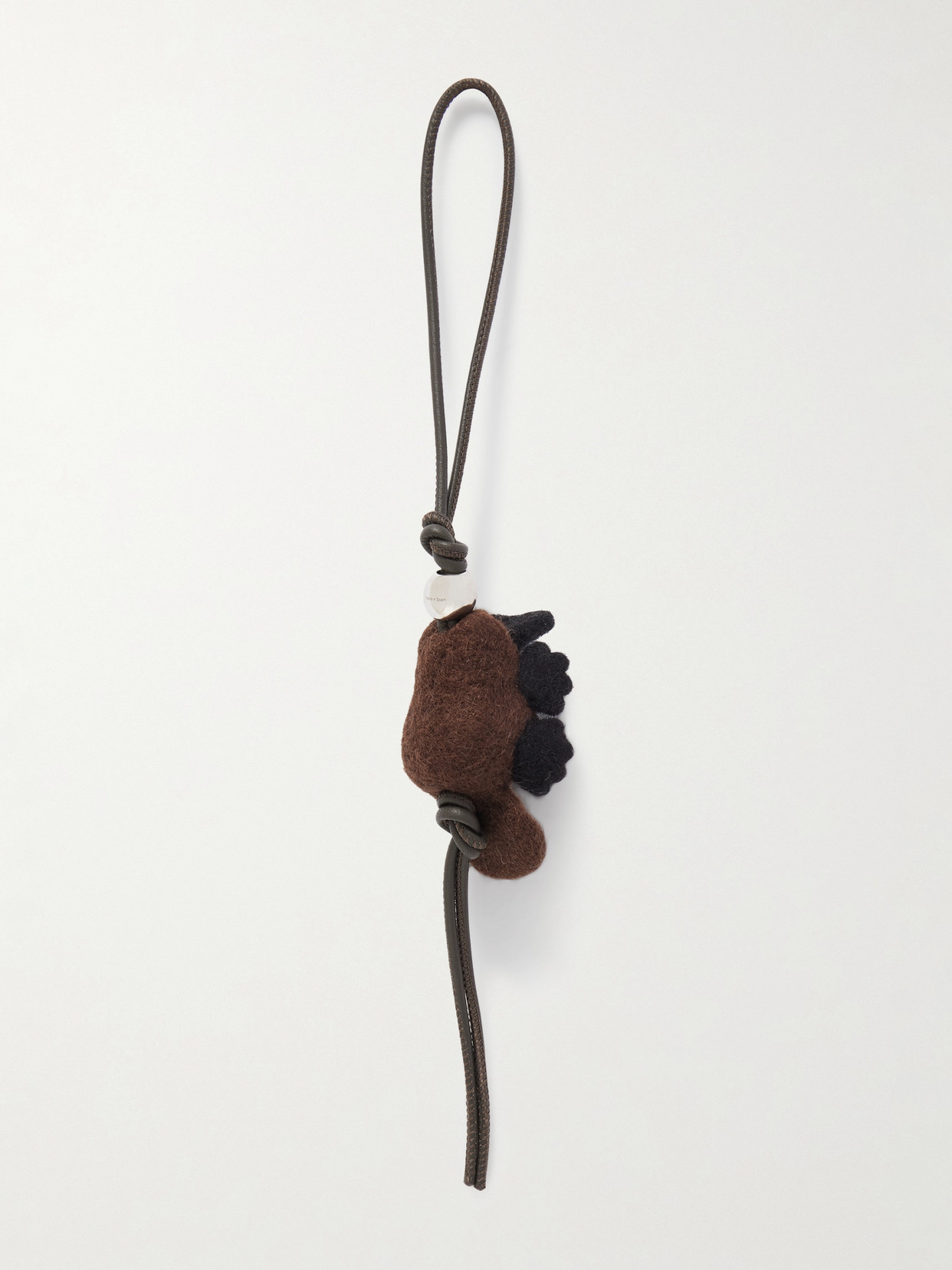 Loewe Platypus Wool-felt And Leather Bag Charm In Brown