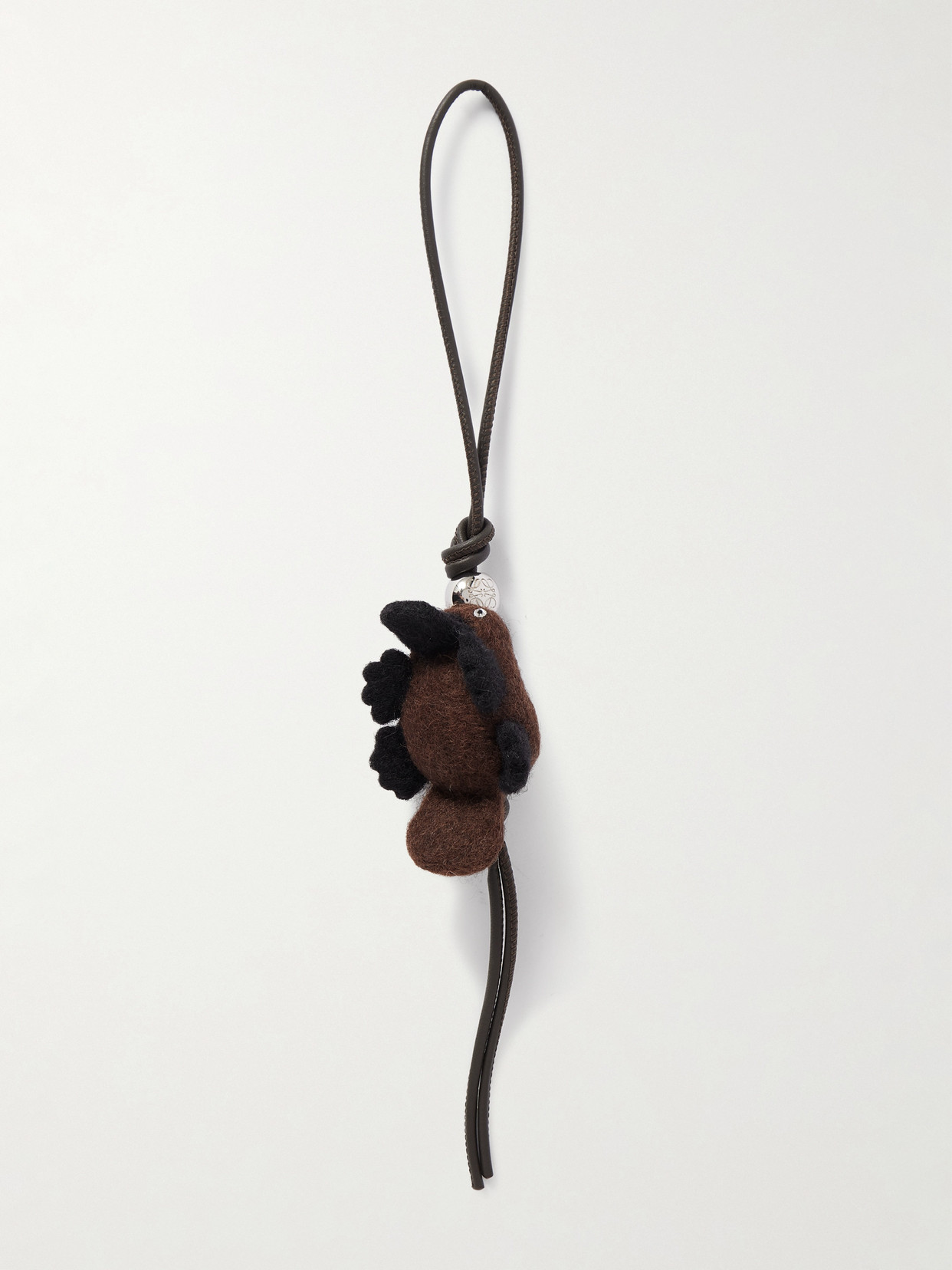 Loewe Platypus Wool-felt And Leather Bag Charm In Brown