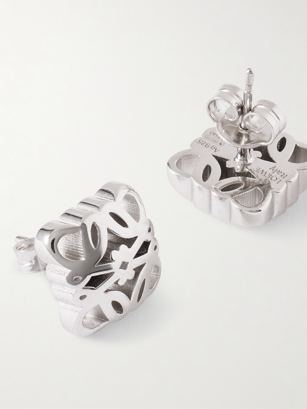 Loewe Bombe Anagram Silver Earrings In Silver