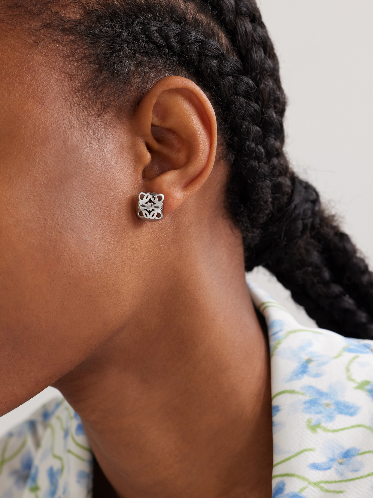 Loewe Bombe Anagram Silver Earrings In Silver