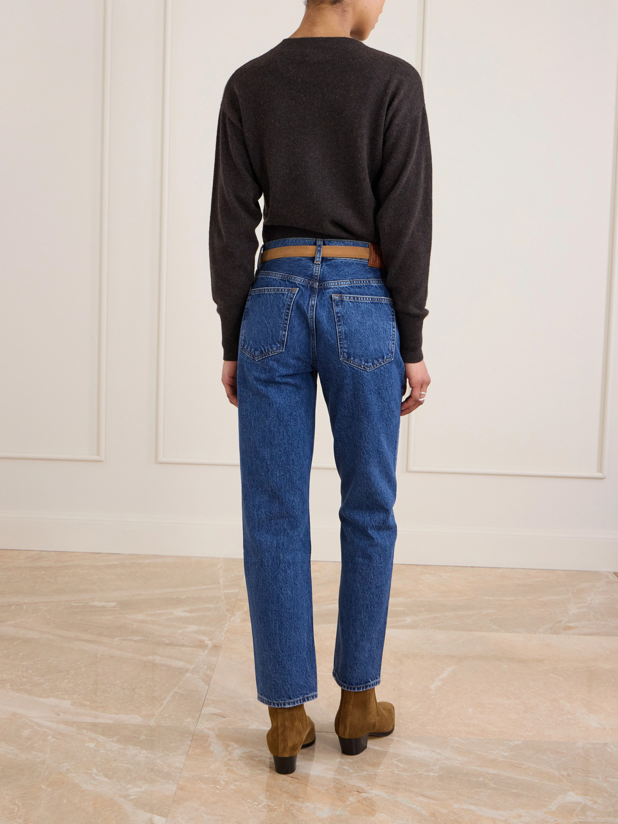 Anine Bing Kate Mid-rise Slim-leg Jeans In Blue