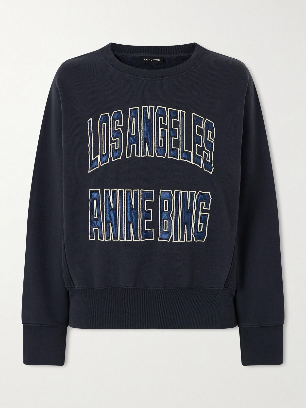 Anine Bing Harry Shrunken La Sweatshirt In Black