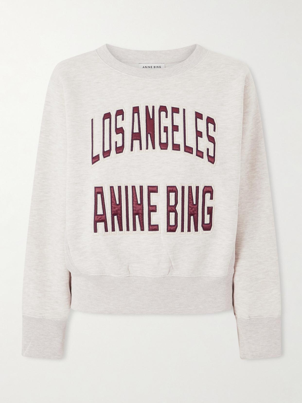 Anine Bing Harry Embroidered Cotton-blend Sweatshirt In White