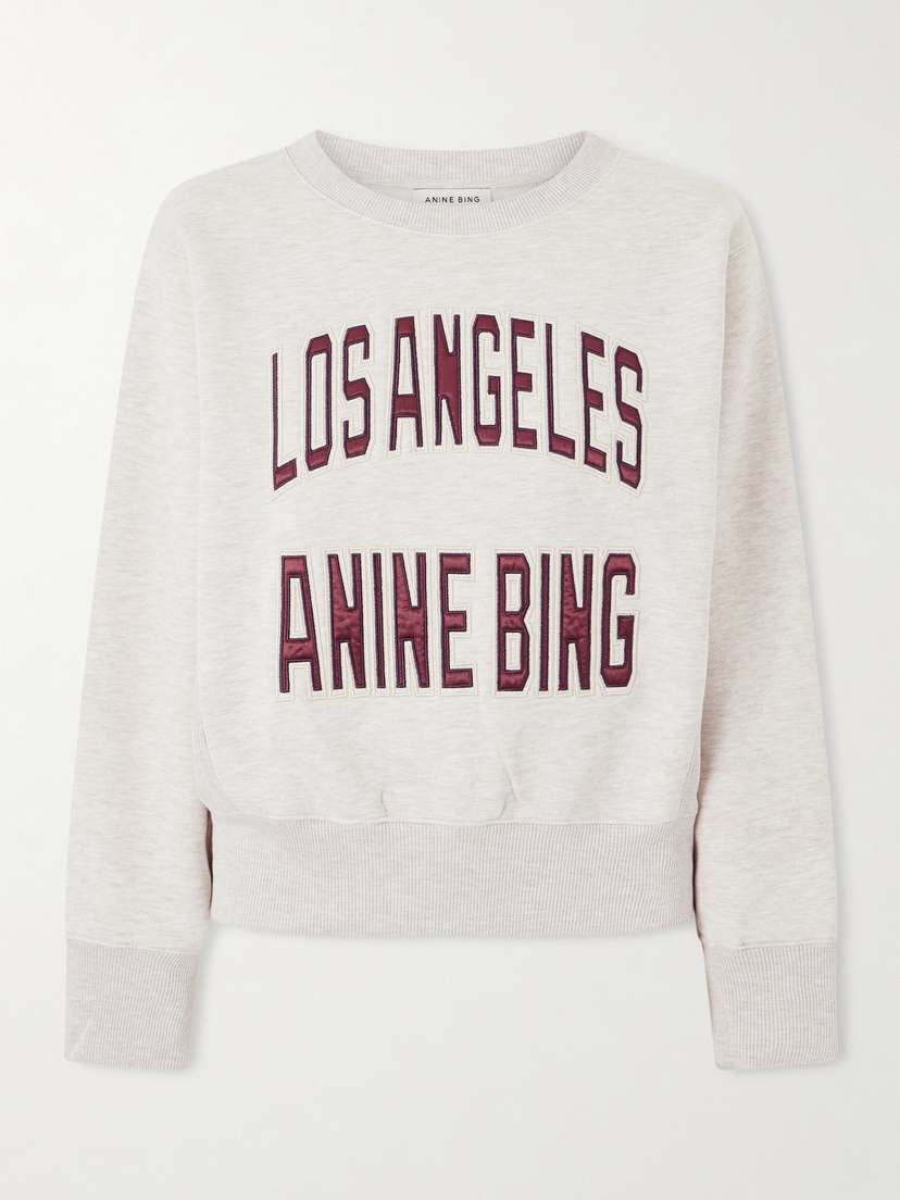 Anine Bing Harry Embroidered Cotton-blend Sweatshirt