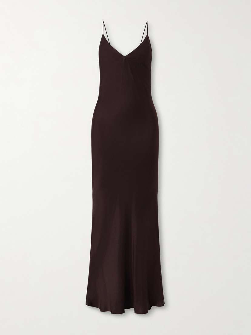 Anine Bing Laurel Silk-blend Satin Maxi Dress