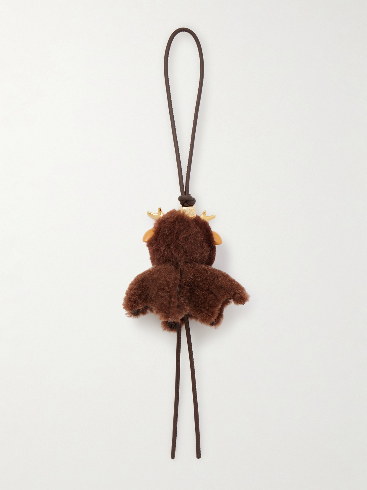 Loewe Shearling Deer Puzz Bag Charm In Brown