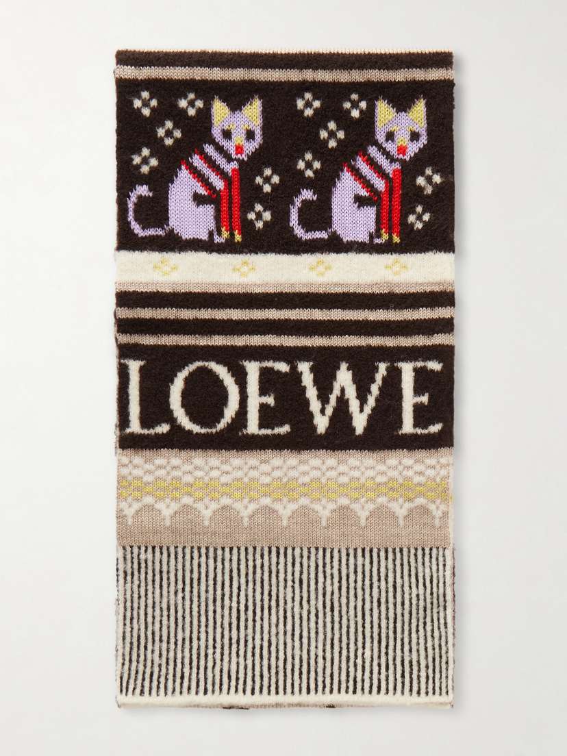 Loewe Intarsia-knit Wool-blend Scarf