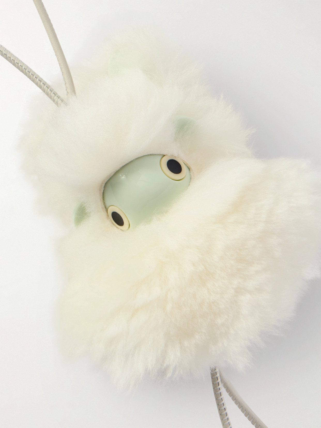 Loewe Bunny Puzz Shearling And Acetate Bag Charm In White