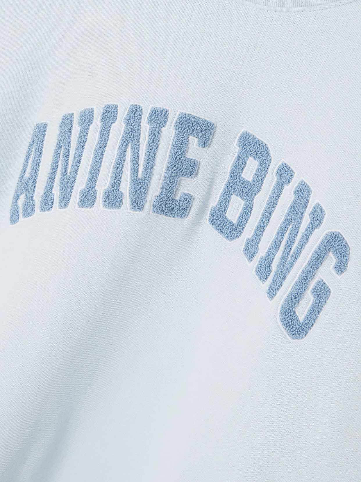 Anine Bing Light Blue Crewneck Embroidery Logo Sweatshirt