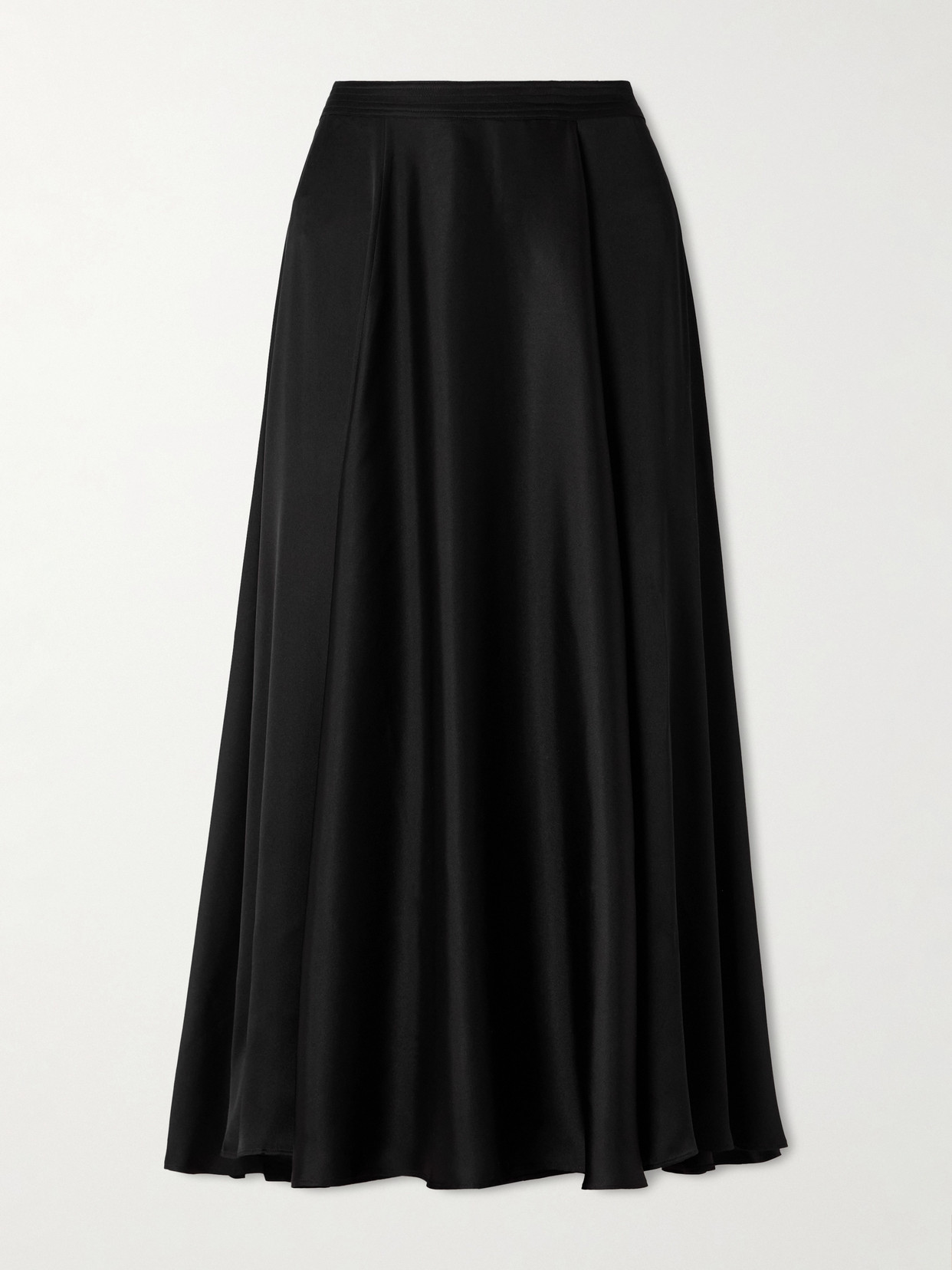 Anine Bing Christina Silk-blend Satin Midi Skirt In Black