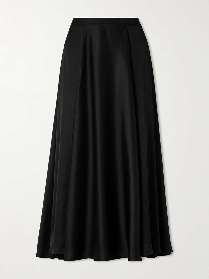 Anine Bing Christina Silk-blend Satin Midi Skirt
