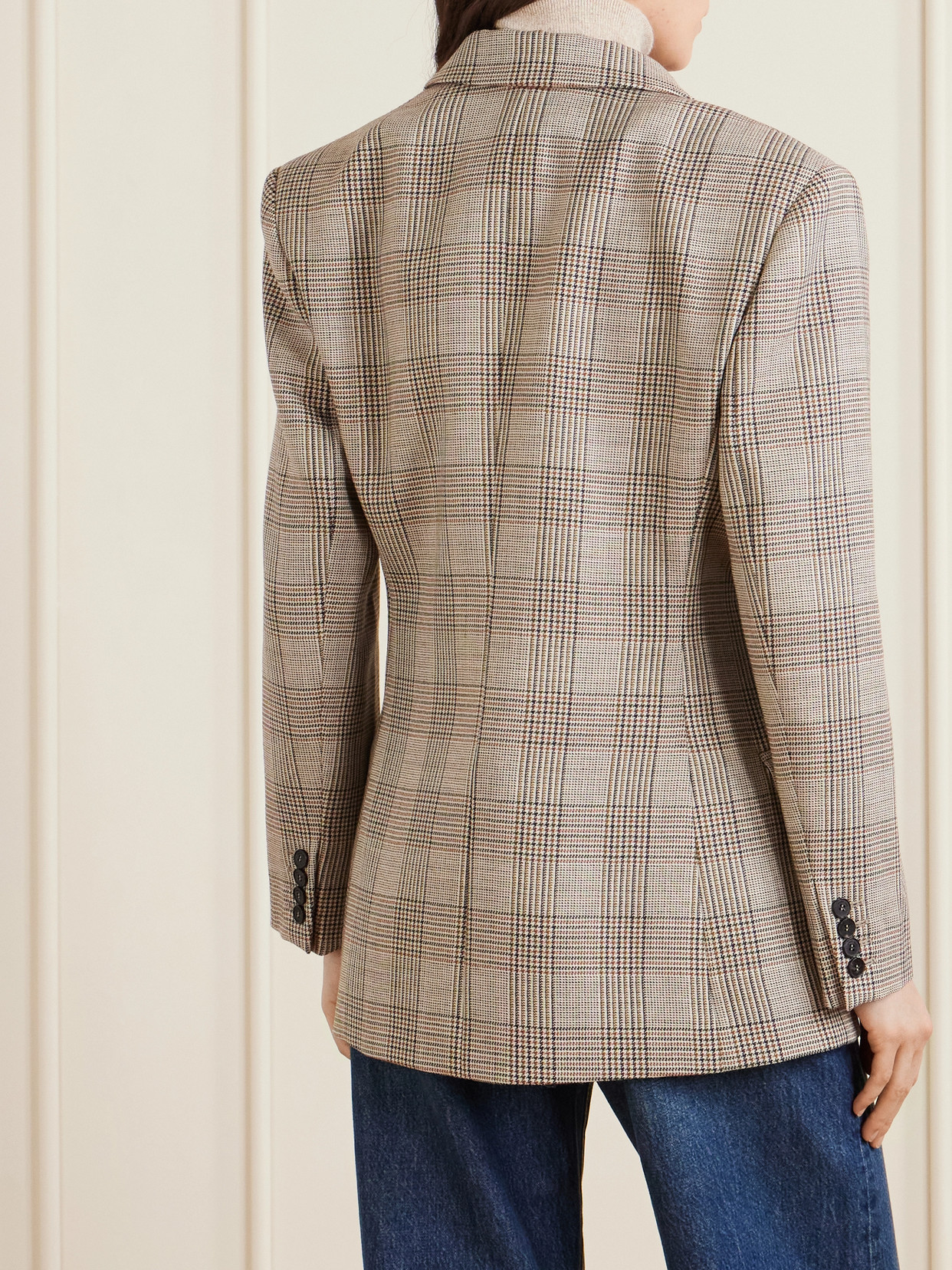 Anine Bing Asymmetric Prince Of Wales Jacket Women In Gray