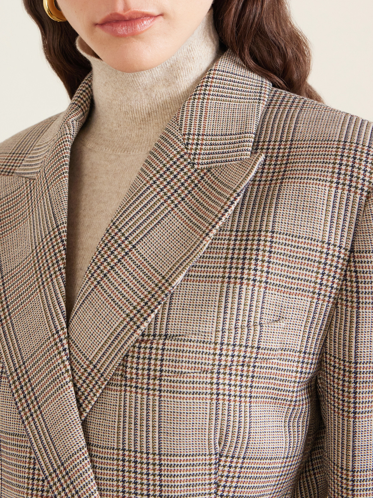 Anine Bing Asymmetric Prince Of Wales Jacket Women In Gray