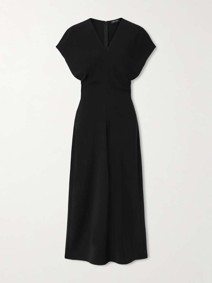 Anine Bing Zadig Gathered Crepe Midi Dress