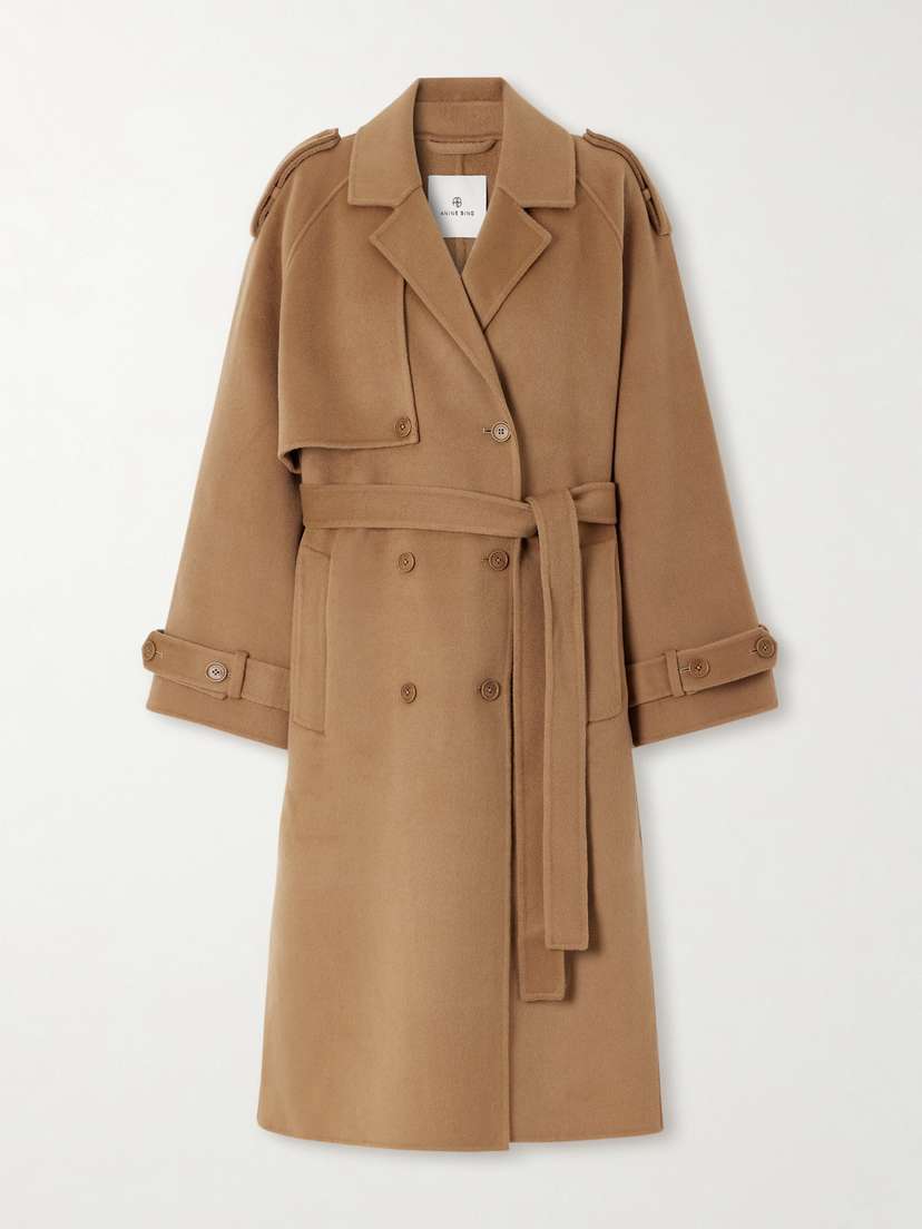 Anine Bing Rickie Wool And Cashmere-blend Trench Coat