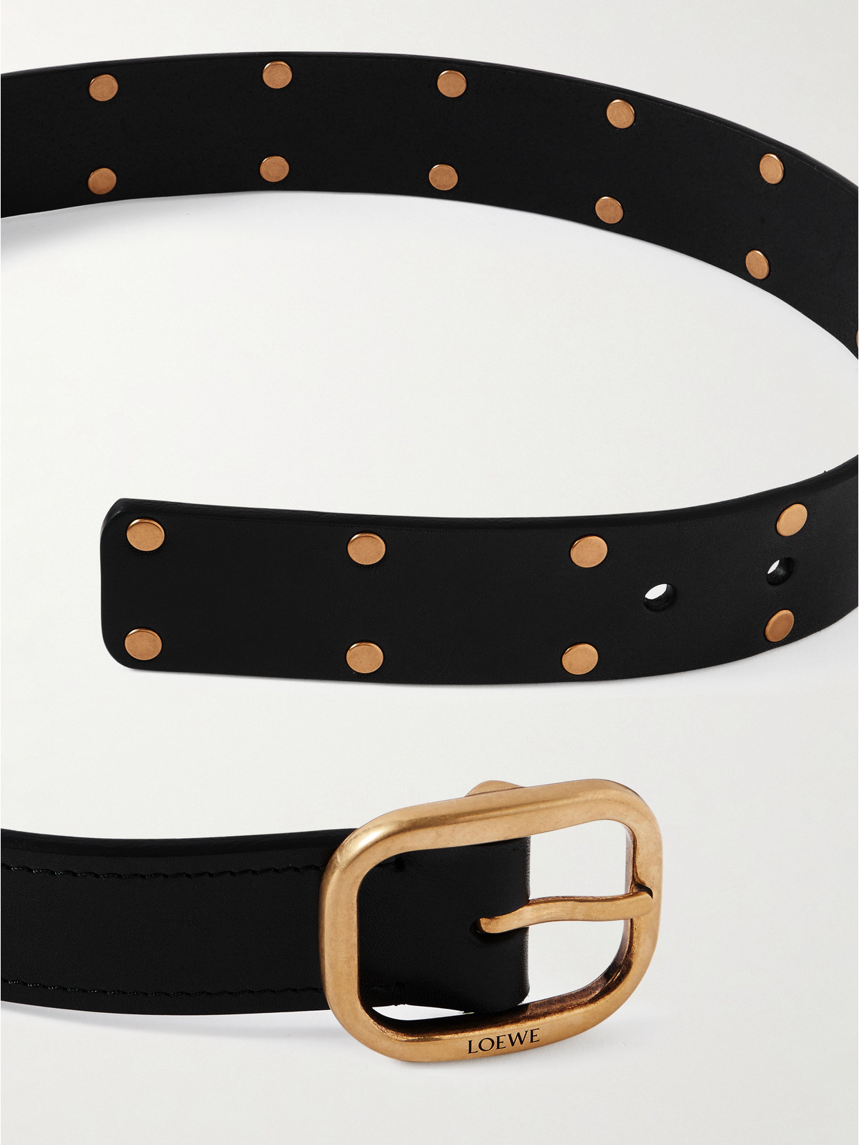 Loewe Studded Leather Belt In Black