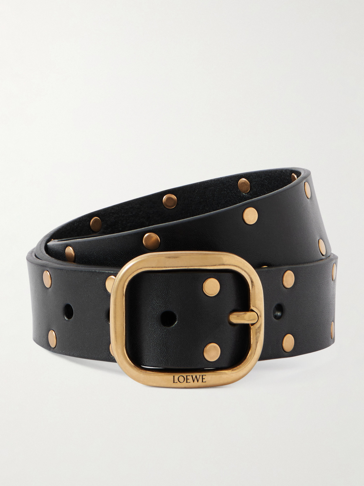 Loewe Studded Leather Belt In Black