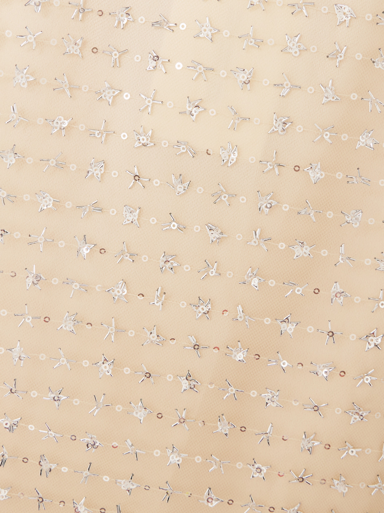 Staud Ciara Layered Embellished Tulle Midi Skirt In White