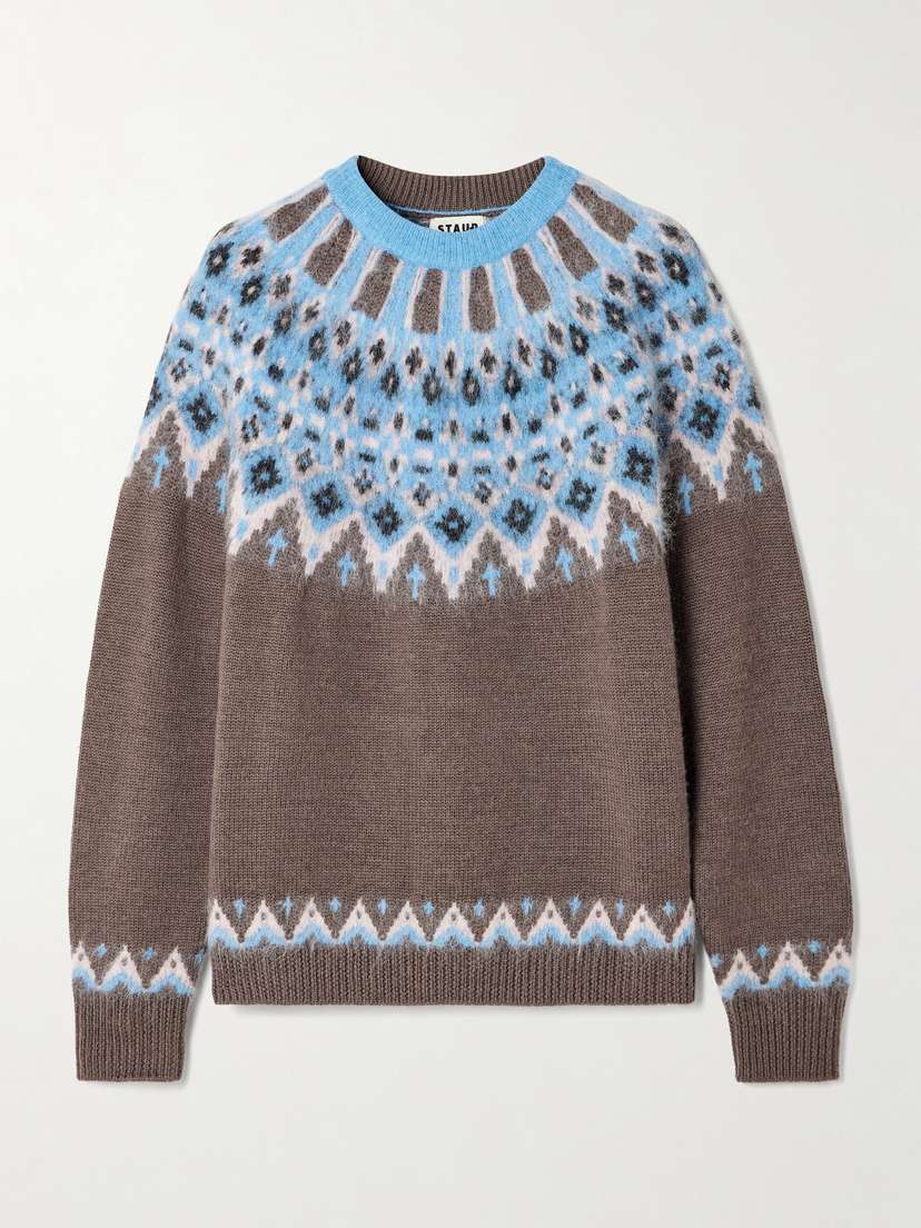 Staud Zane Fair Isle Wool-blend Sweater