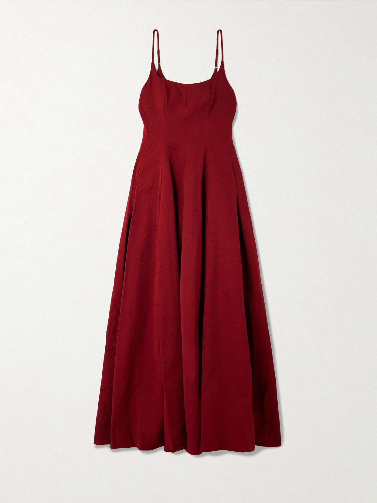 Staud Joy Cotton-blend Faille Maxi Dress In Red