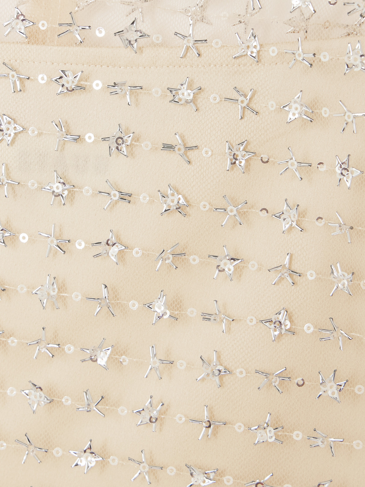 Staud Seraphina Cropped Layered Embellished Tulle Top In White