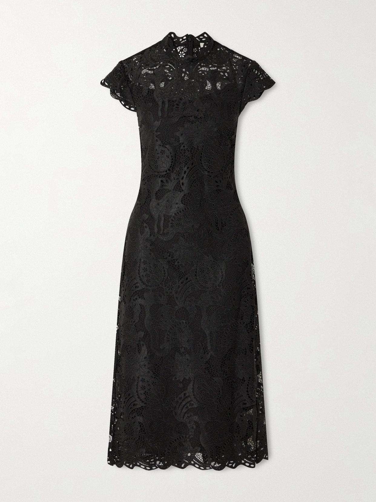 Staud Rosaline Guipure Lace Cocktail Dress In Black