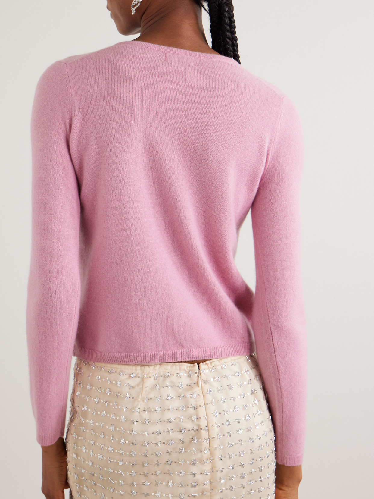 Staud Midnight Cashmere Cardigan In Pink