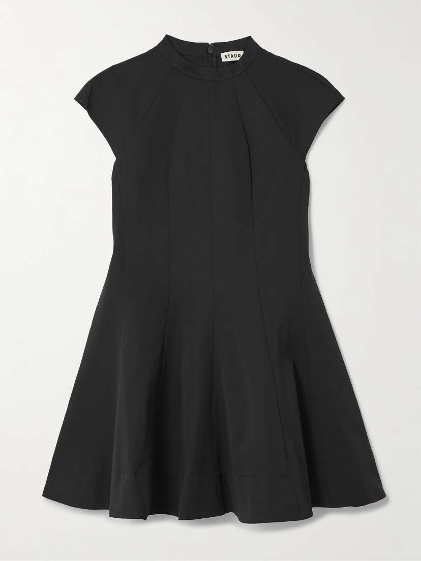 Staud Ellie Paneled Cotton-blend Faille Mini Dress