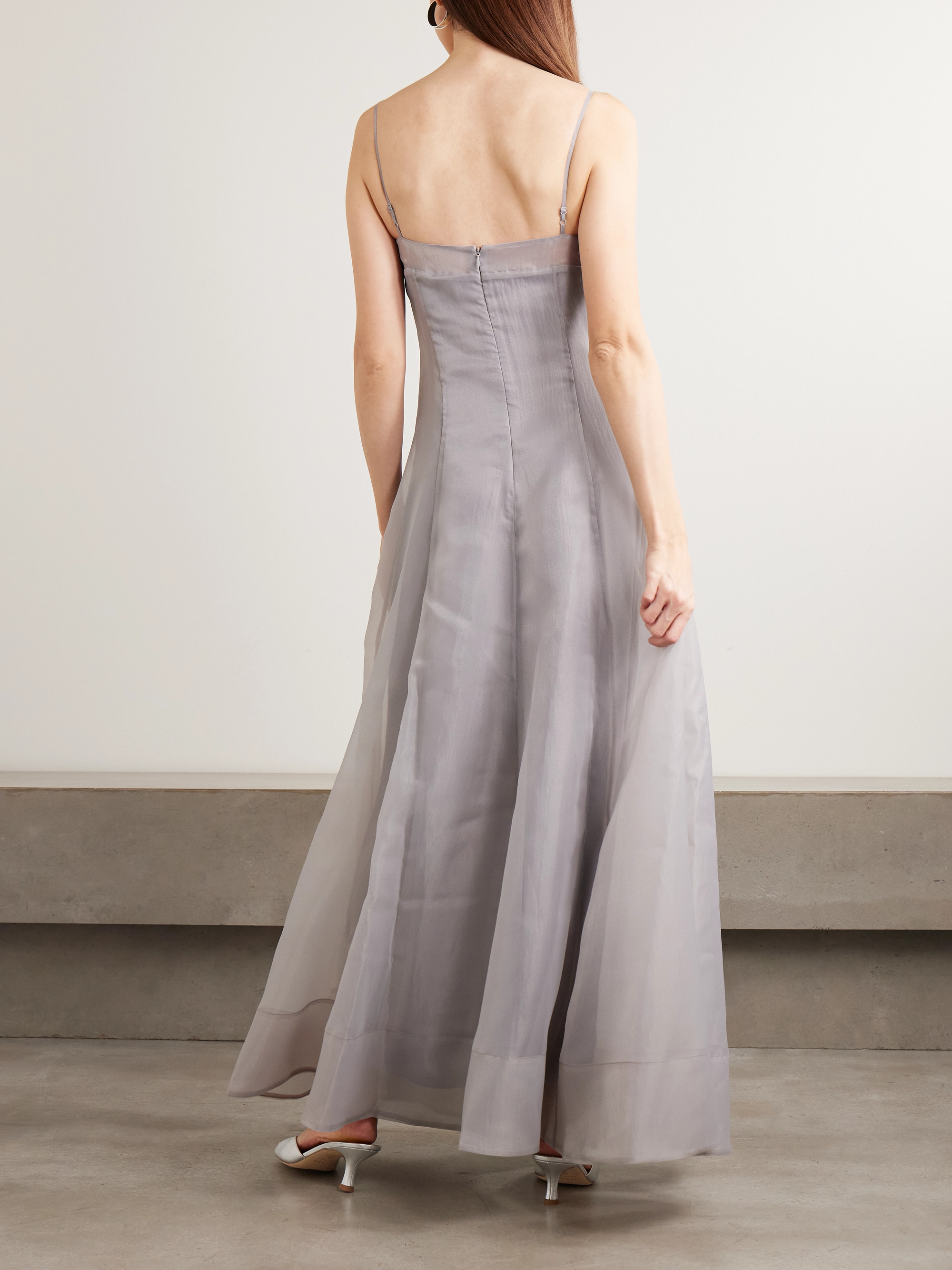 Staud Gustav paneled organza maxi dress