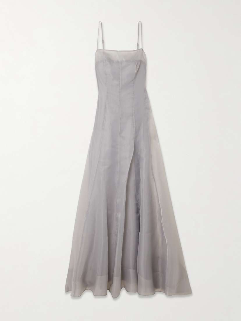 Staud Gustav Paneled Organza Maxi Dress