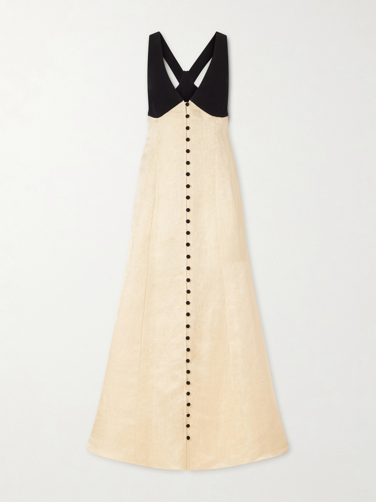 Rosie Assoulin Row, Row, Row Your Buttons Linen-blend Maxi Dress In Neutral