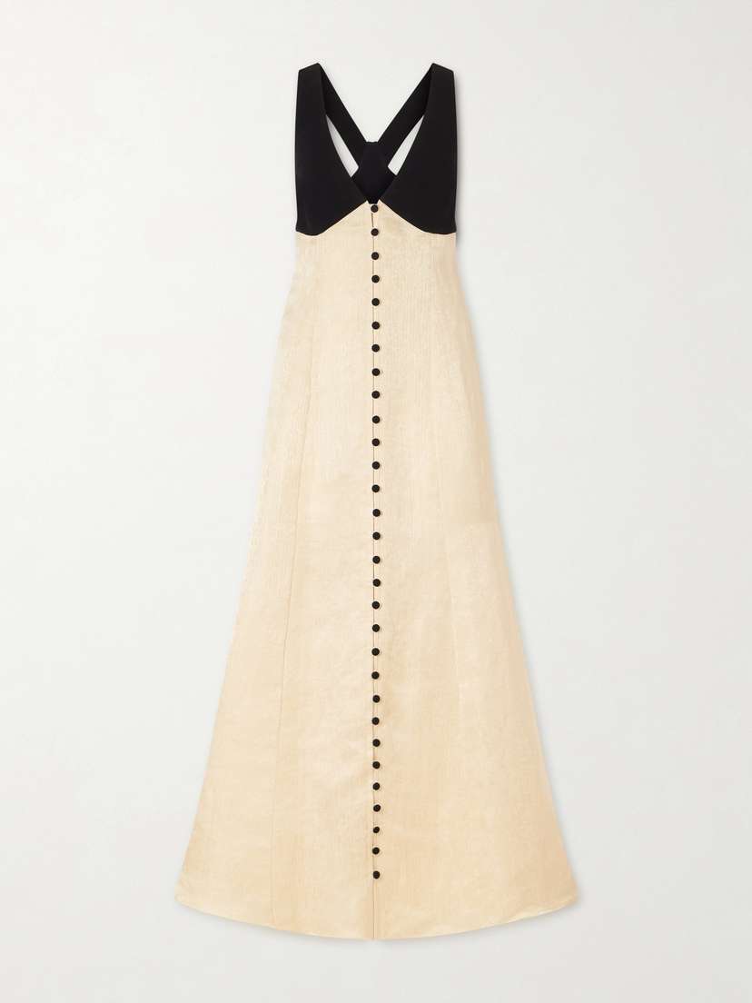 Rosie Assoulin Row, Row, Row Your Buttons Linen-blend Maxi Dress
