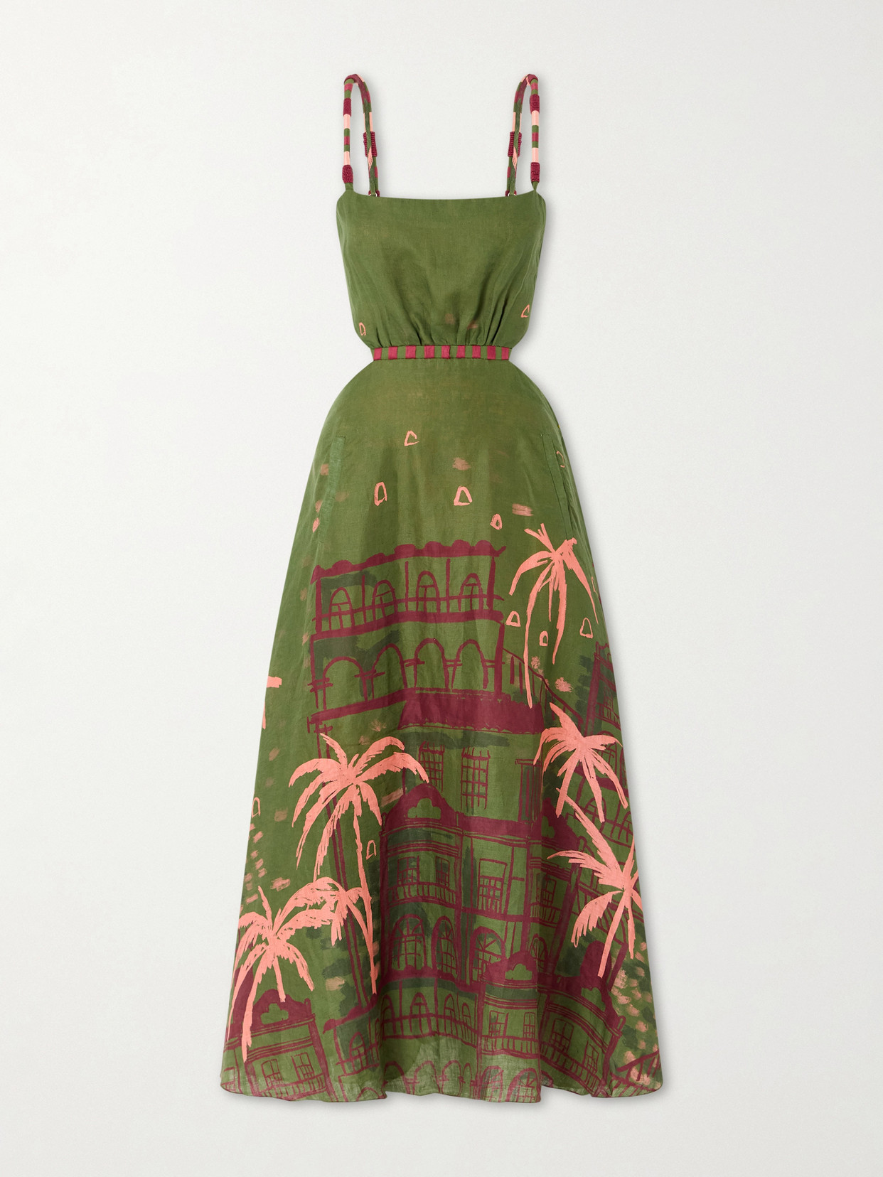 Johanna Ortiz Sailors Prayer Printed Woven Maxi Dress In Green