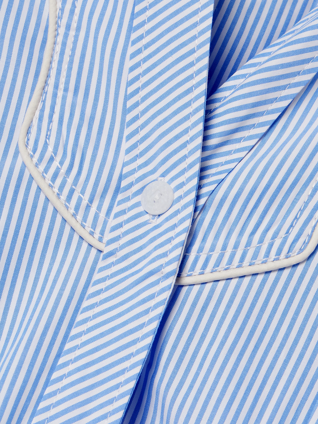 Johanna Ortiz Vela De Cruz Belted Embroidered Striped Poplin Midi Shirt Dress In Blue