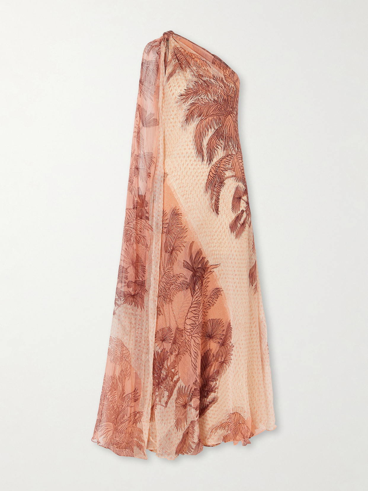 sachin and babi light blue dress Pretty Lavish chiffon one shoulder scarf neck maxi dress in red floral main image 1
