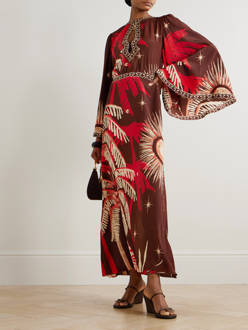 Johanna Ortiz Leyenda Del Tiempo open-back printed silk crepe de chine maxi dress