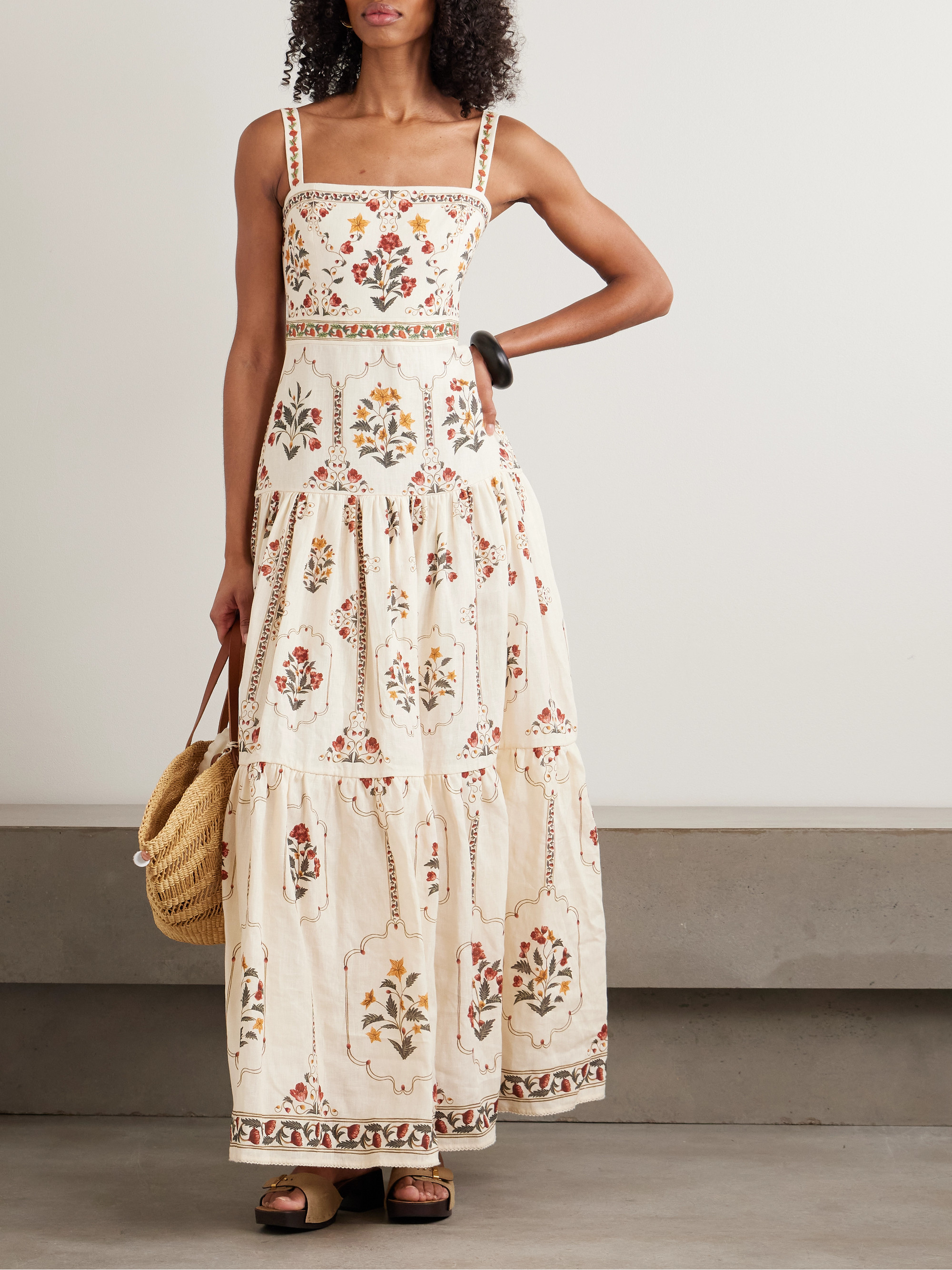 agua by agua bendita lima tiered linen maxi dress Agua By Agua Bendita, Lima Monarca appliqud tiered linen maxi dress Wedding Dress Save 43%