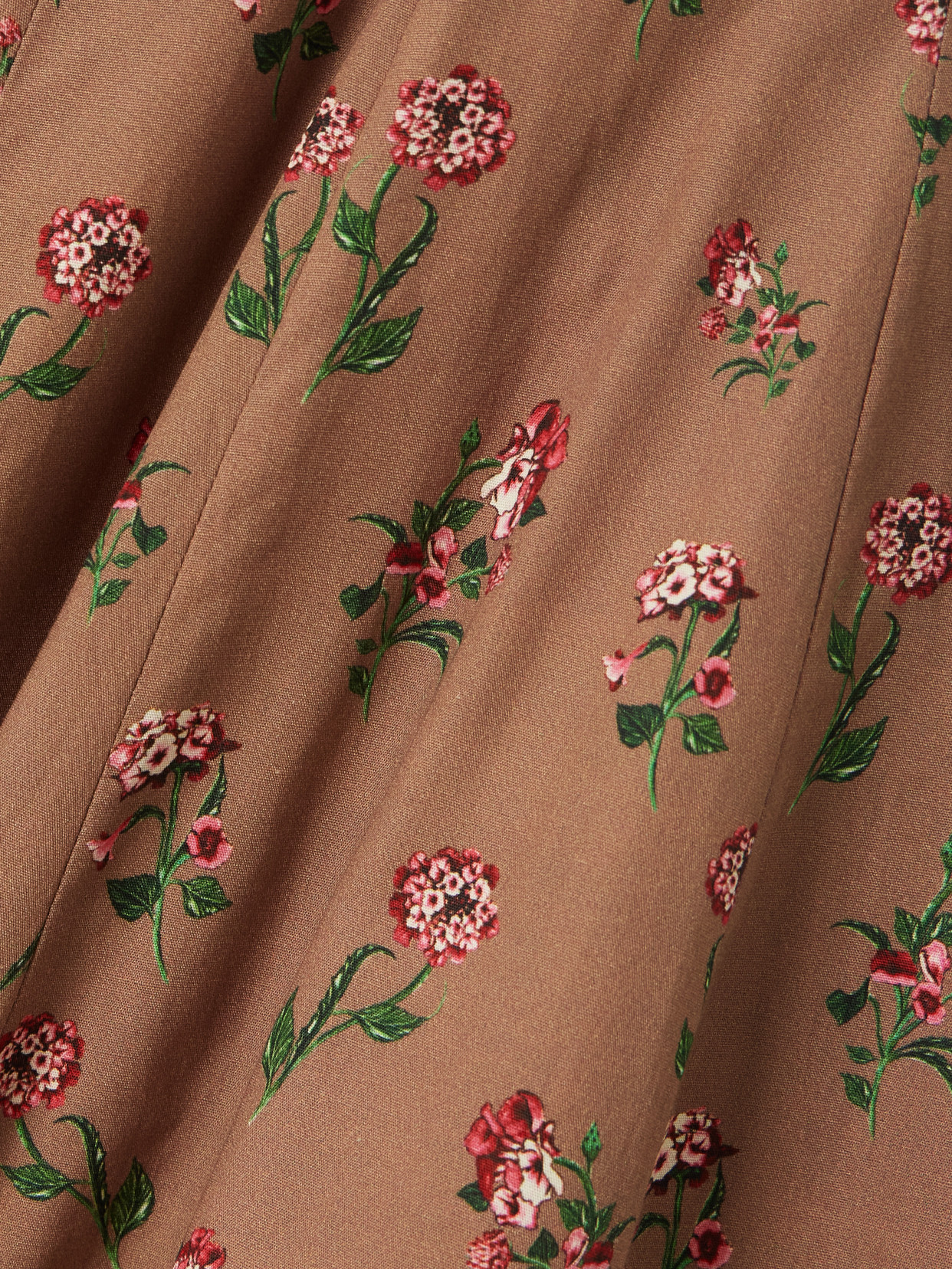 Agua By Agua Bendita Frontera Bead-embellished Floral-print Cotton Midi Dress In Brown