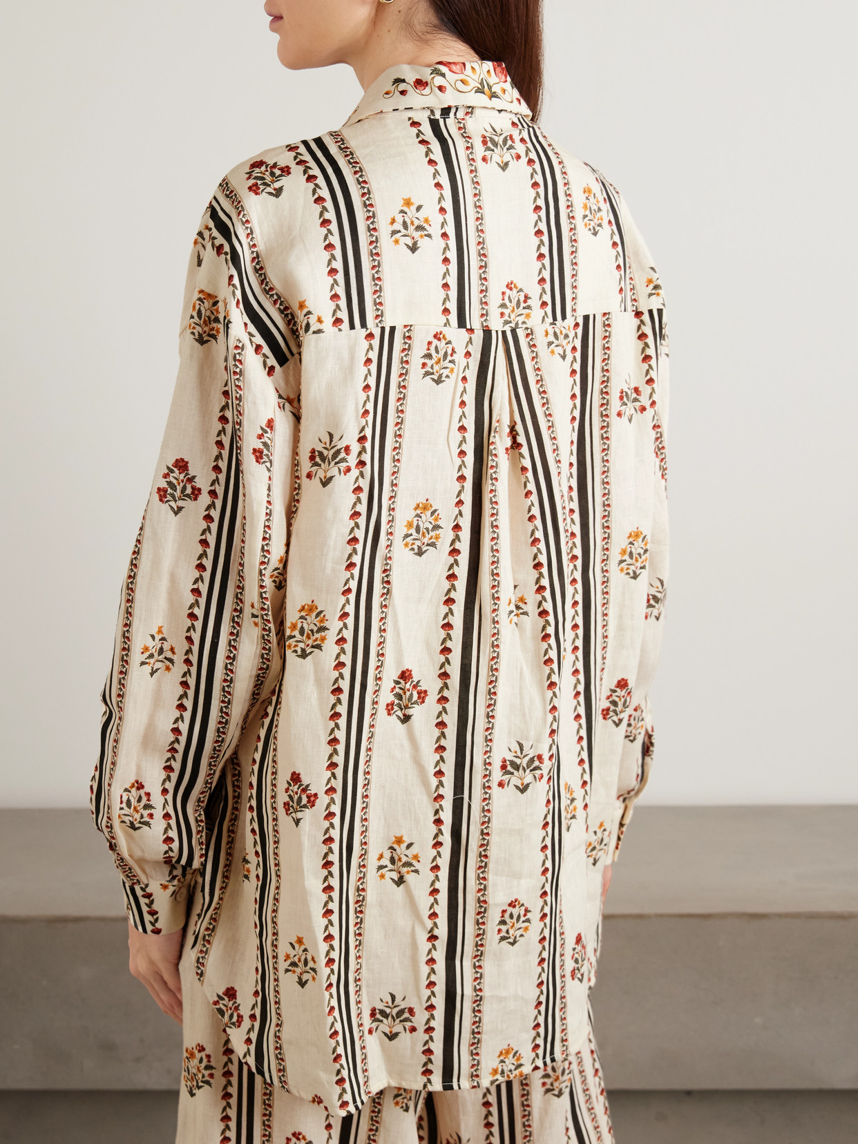 Cecilia Andes Appliquéd Floral-Print Shirt