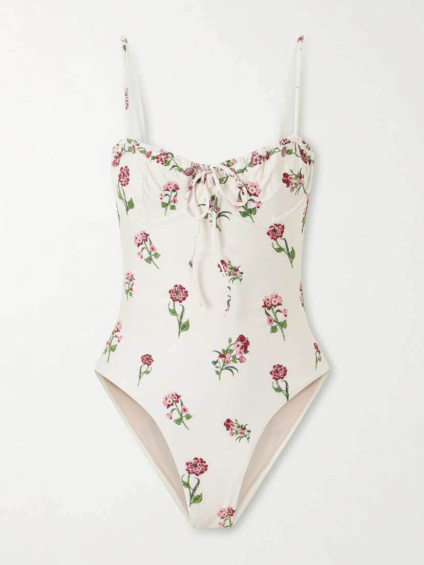 Agua by Agua Bendita Ébano Floral-print Recycled Swimsuit