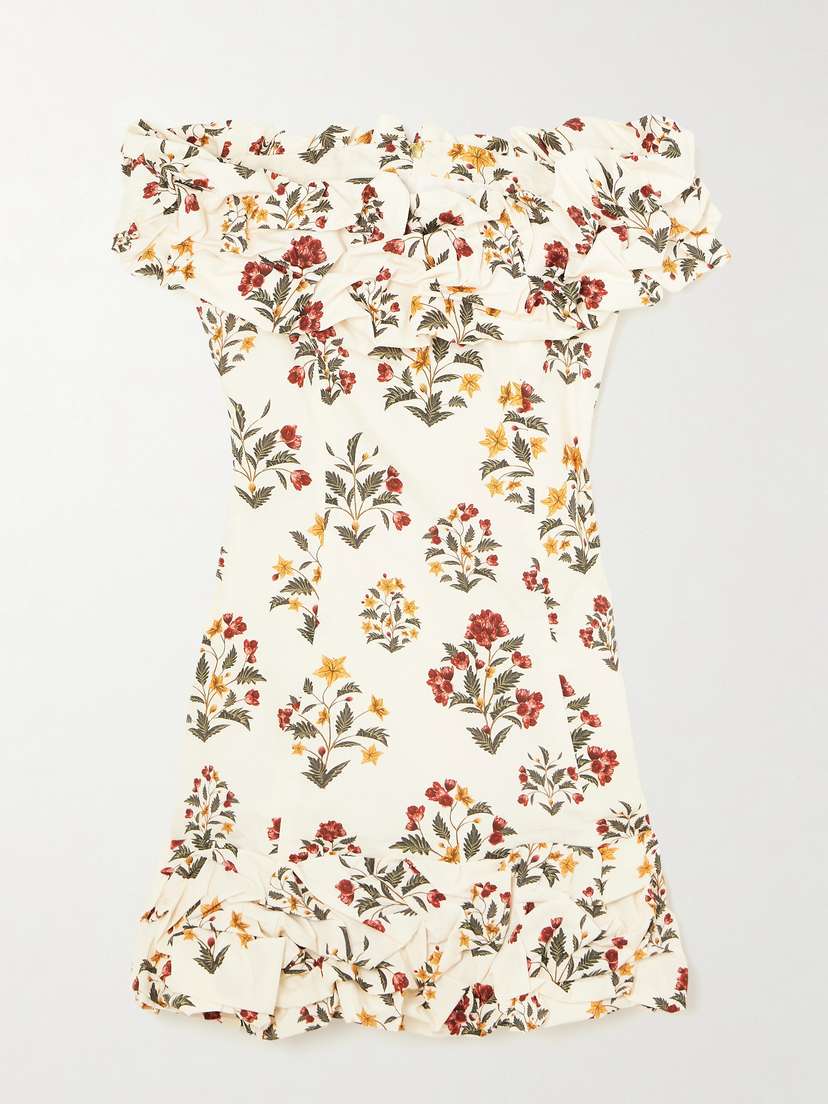 Agua by Agua Bendita Jardín Andes Ruffled Floral-print Cotton-poplin Mini Dress