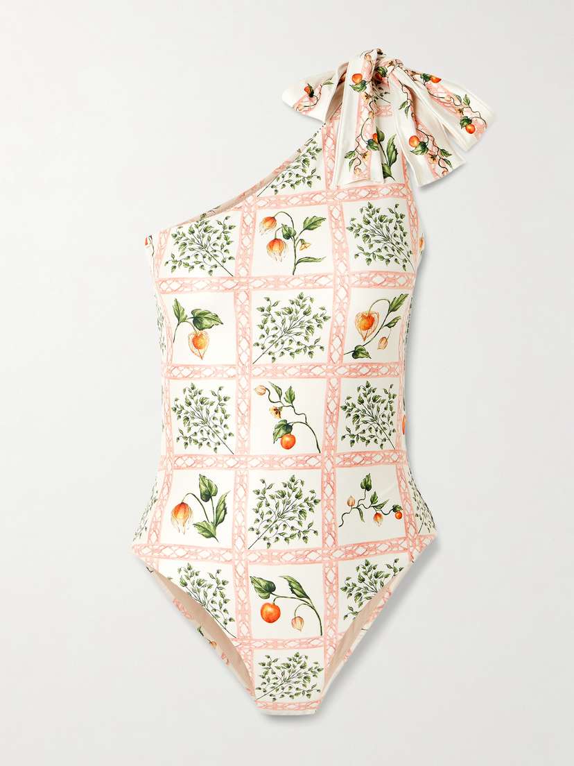 Agua by Agua Bendita Remedios One-shoulder Printed Recycled Swimsuit