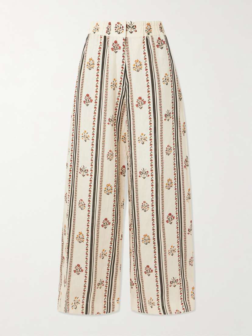 Agua by Agua Bendita Tota Andes Floral-print Linen Wide-leg Pants