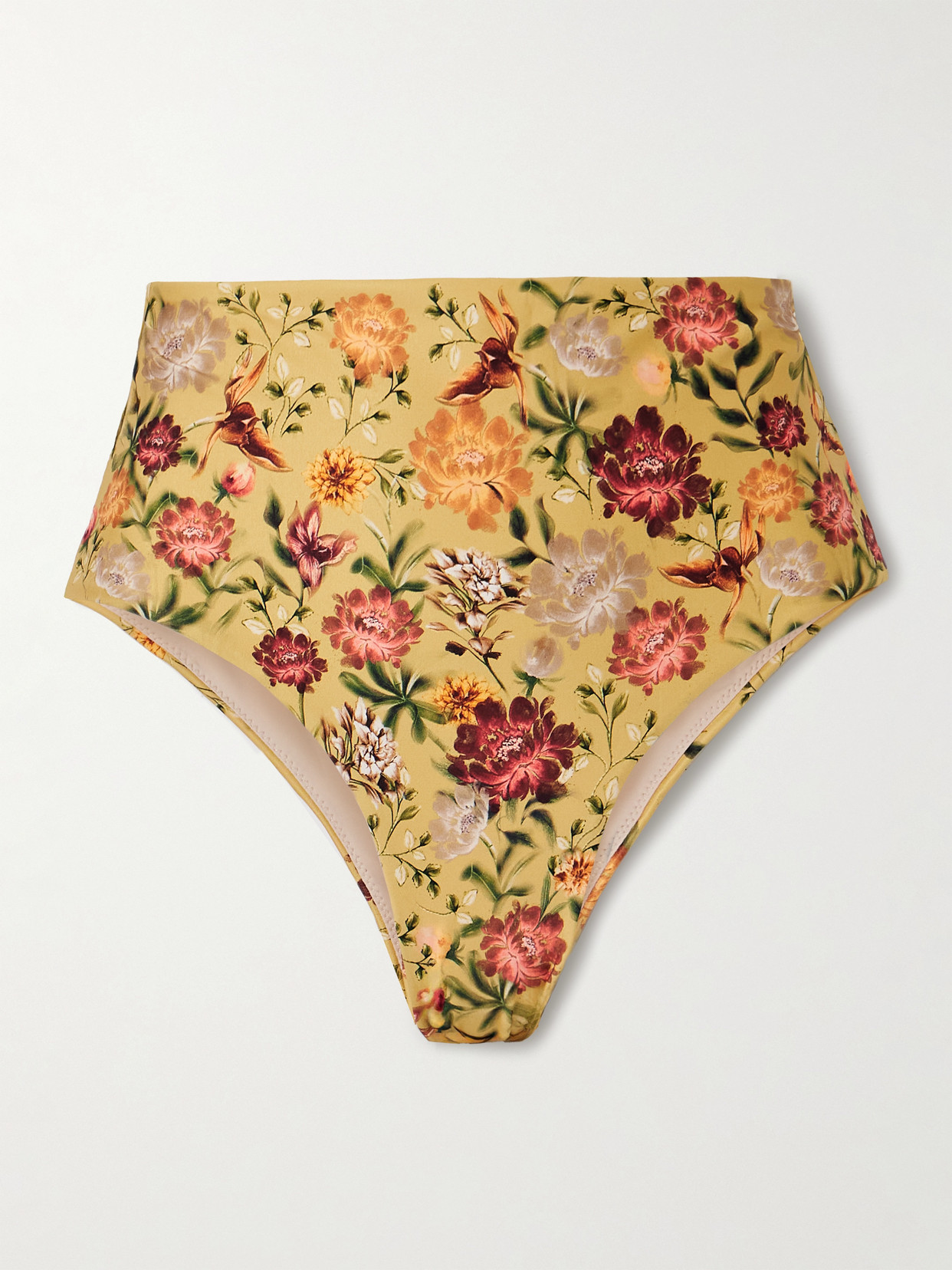 Agua By Agua Bendita Magenta Paramo Floral-print Recycled Bikini Briefs In Yellow